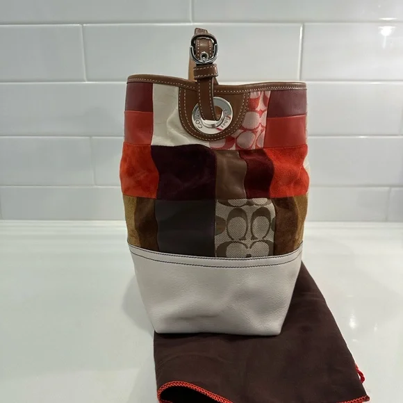 Coach Suede Patchwork Bucket - Picture 3 of 6